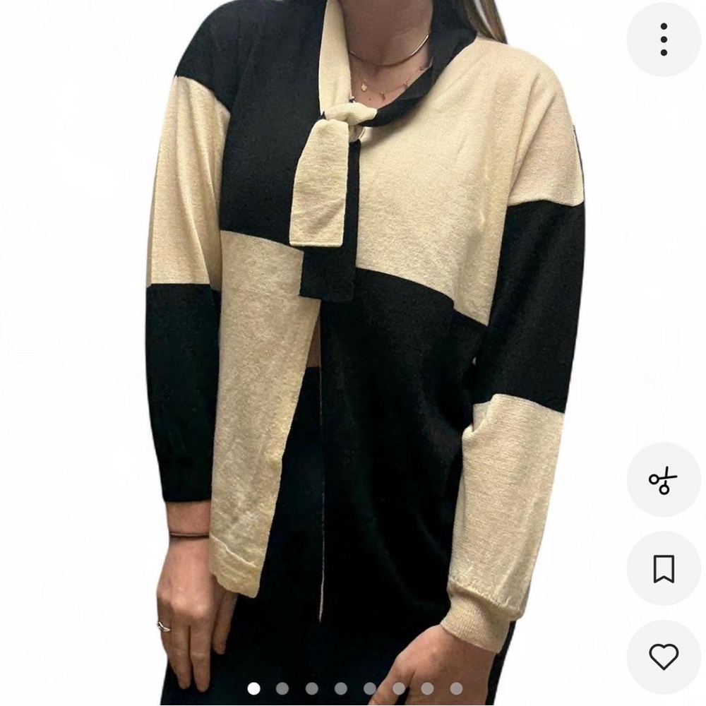 Stefanel‎ Black and Cream Cardigan